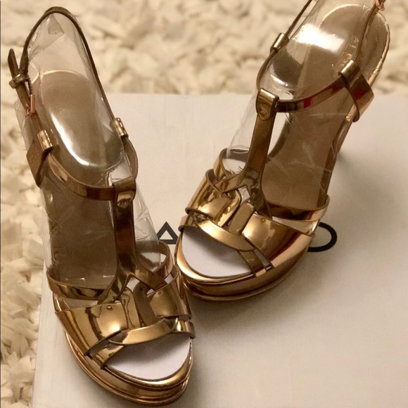 NIB! ALDO Gold Stiletto Sandals - Picture 4 of 7